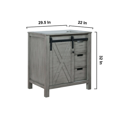 Marsyas 30" Ash Grey Single Vanity Cabinet Only - LM342230SH00000