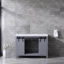 Load image into Gallery viewer, Marsyas 48&quot; Dark Grey Single Vanity, White Carrara Marble Top, White Square Sink and no Mirror - LM342248SBBS000