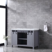 Load image into Gallery viewer, Marsyas 48&quot; Dark Grey Single Vanity, White Carrara Marble Top, White Square Sink and no Mirror - LM342248SBBS000