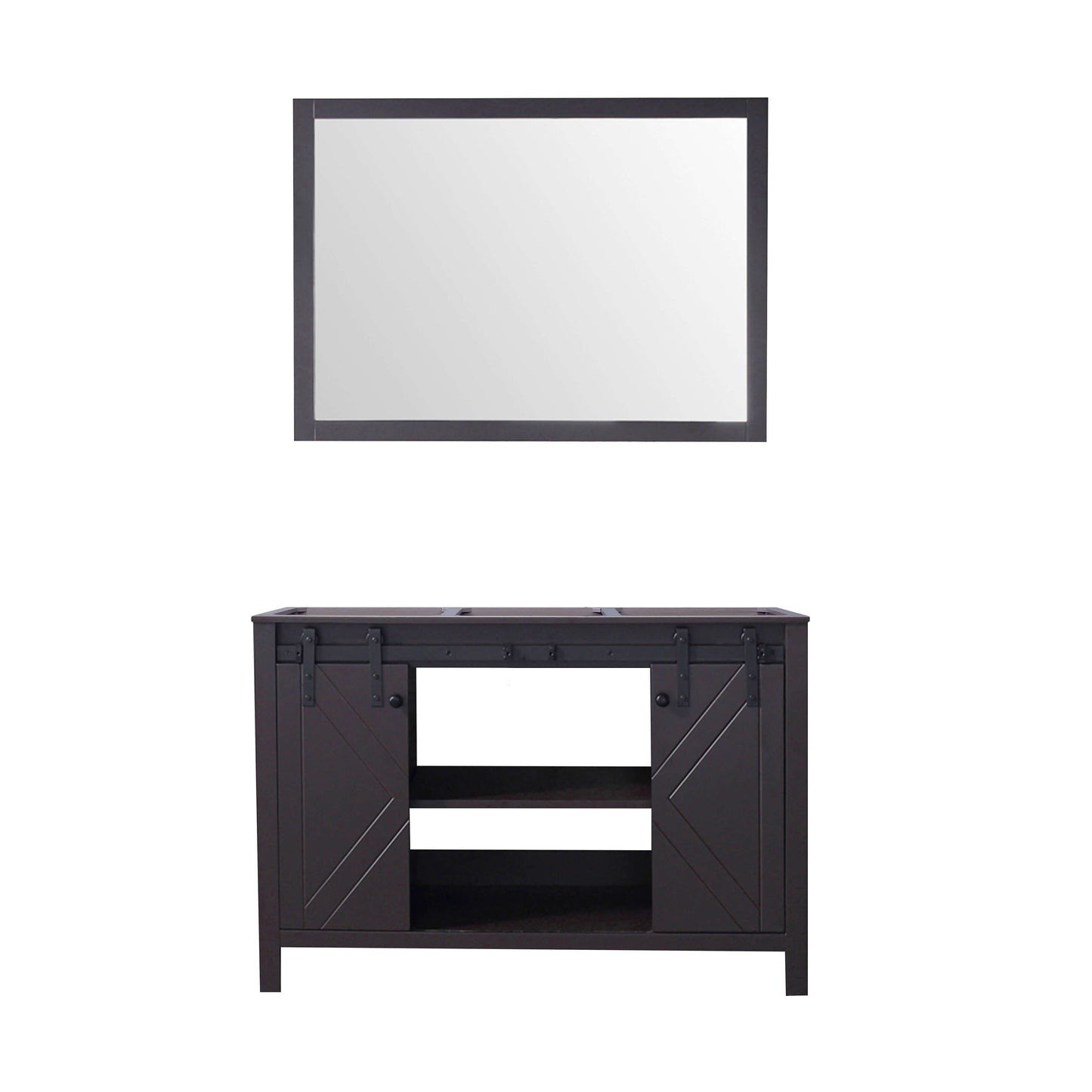 Marsyas 48" Brown Single Vanity, no Top and 44" Mirror - LM342248SC00M44