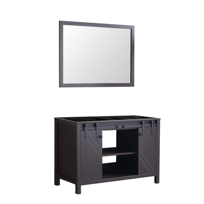 Marsyas 48" Brown Single Vanity, no Top and 44" Mirror - LM342248SC00M44