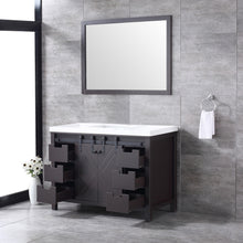 Load image into Gallery viewer, Marsyas 48&quot; Brown Single Vanity, White Quartz Top, White Square Sink and 44&quot; Mirror - LM342248SCCSM44