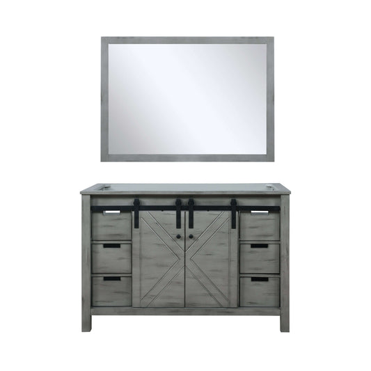 Marsyas 48" Ash Grey Single Vanity, no Top and 44" Mirror - LM342248SH00M44