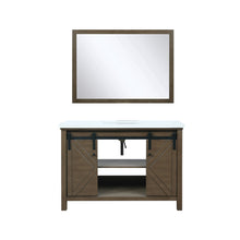 Load image into Gallery viewer, Marsyas 48&quot; Rustic Brown Single Vanity, White Quartz Top, White Square Sink and 44&quot; Mirror - LM342248SKCSM44