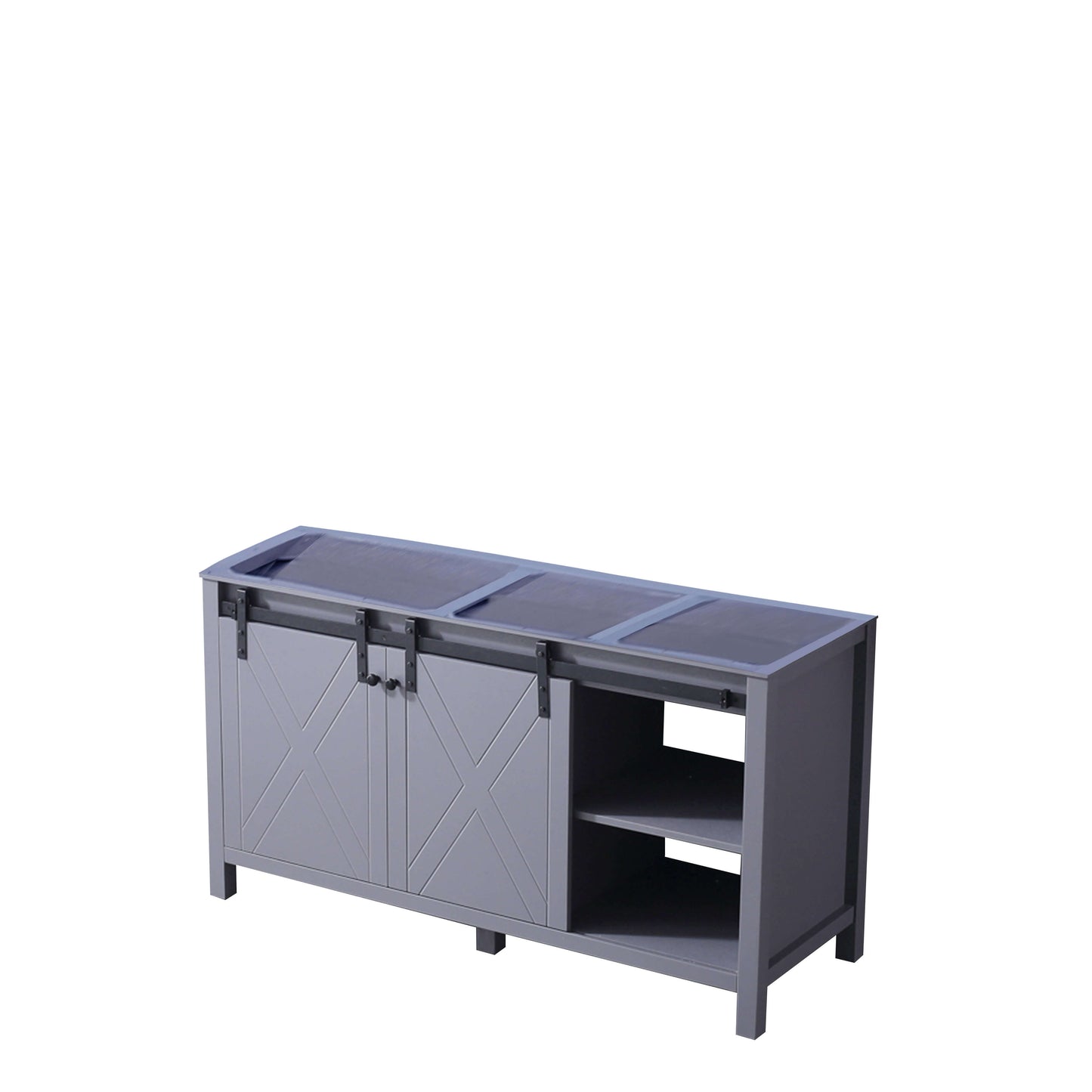 Marsyas 60" Dark Grey Double Vanity Cabinet Only - LM342260DB00000