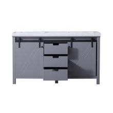 Load image into Gallery viewer, Marsyas 60&quot; Dark Grey Double Vanity, White Carrara Marble Top, White Square Sinks and no Mirror - LM342260DBBS000