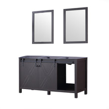 Load image into Gallery viewer, Marsyas 60&quot; Brown Double Vanity, no Top and 24&quot; Mirrors - LM342260DC00M24