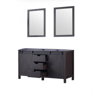 Marsyas 60" Brown Double Vanity, no Top and 24" Mirrors - LM342260DC00M24