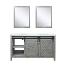 Load image into Gallery viewer, Marsyas 60&quot; Ash Grey Double Vanity, White Quartz Top, White Square Sinks and 24&quot; Mirrors - LM342260DHCSM24