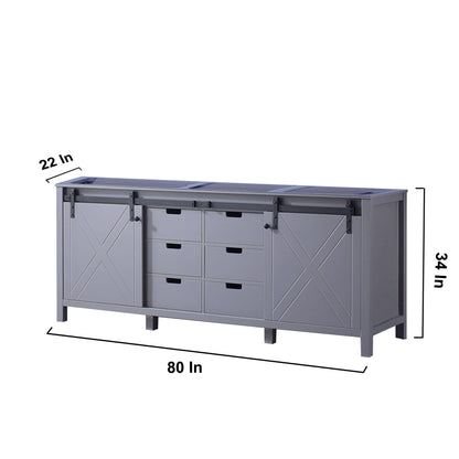 Marsyas 80" Dark Grey Double Vanity Cabinet Only - LM342280DB00000