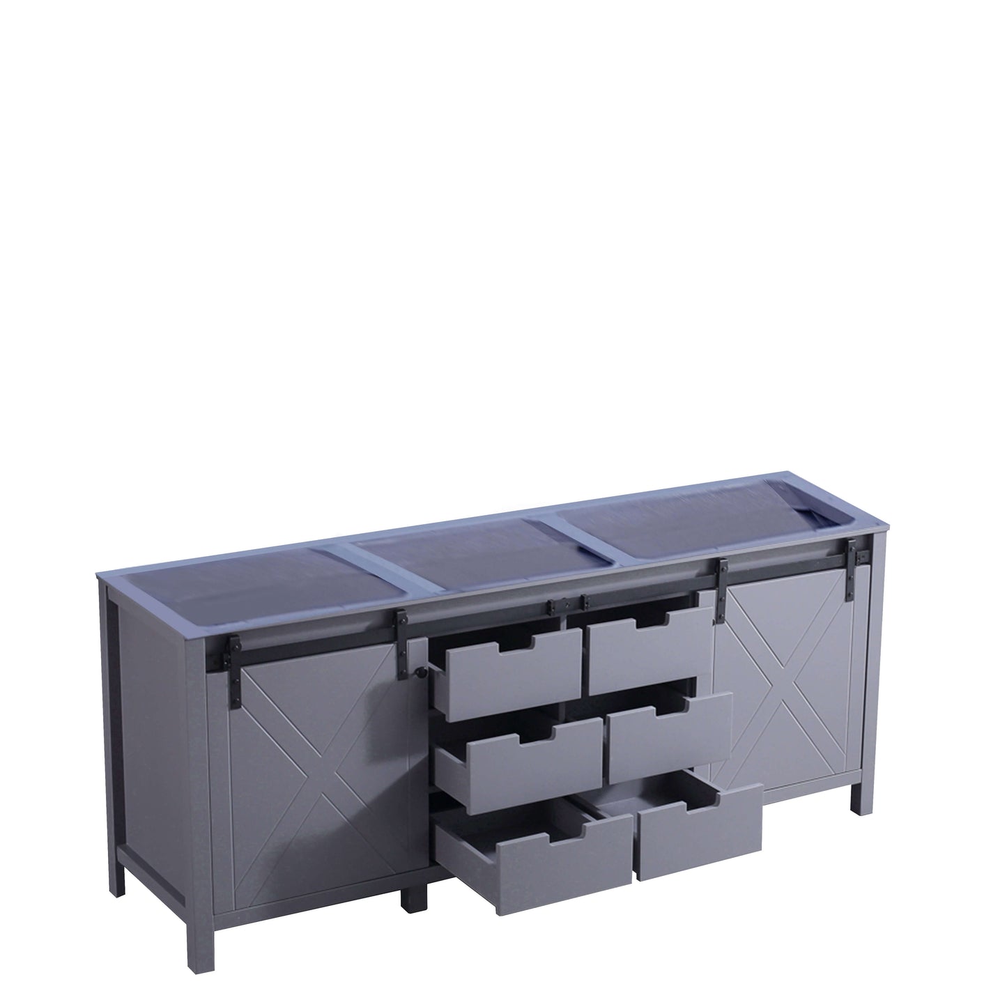 Marsyas 80" Dark Grey Double Vanity Cabinet Only - LM342280DB00000