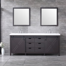 Load image into Gallery viewer, Marsyas 80&quot; Brown Double Vanity, White Quartz Top, White Square Sinks and 30&quot; Mirrors - LM342280DCCSM30