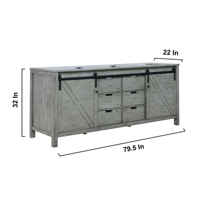 Marsyas 80" Ash Grey Double Vanity Cabinet Only - LM342280DH00000