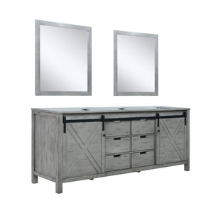 Marsyas 80" Ash Grey Double Vanity, no Top and 30" Mirrors - LM342280DH00M30