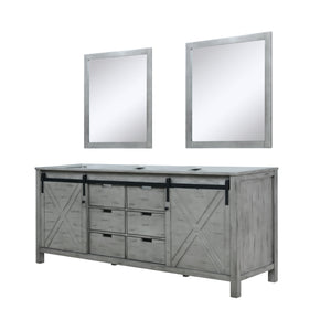 Marsyas 80" Ash Grey Double Vanity, no Top and 30" Mirrors - LM342280DH00M30