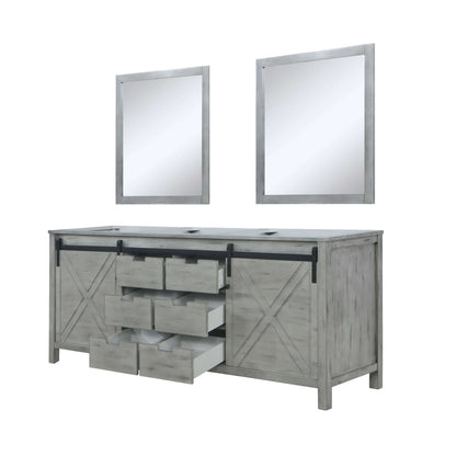 Marsyas 80" Ash Grey Double Vanity, no Top and 30" Mirrors - LM342280DH00M30