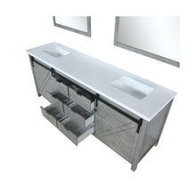 Load image into Gallery viewer, Marsyas 80&quot; Ash Grey Double Vanity Ash Grey, White Quartz Top, White Square Sinks and 30&quot; Mirrors - LM342280DHCSM30