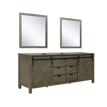 Load image into Gallery viewer, Marsyas 80&quot; Rustic Brown Double Vanity, no Top and 30&quot; Mirrors - LM342280DK00M30