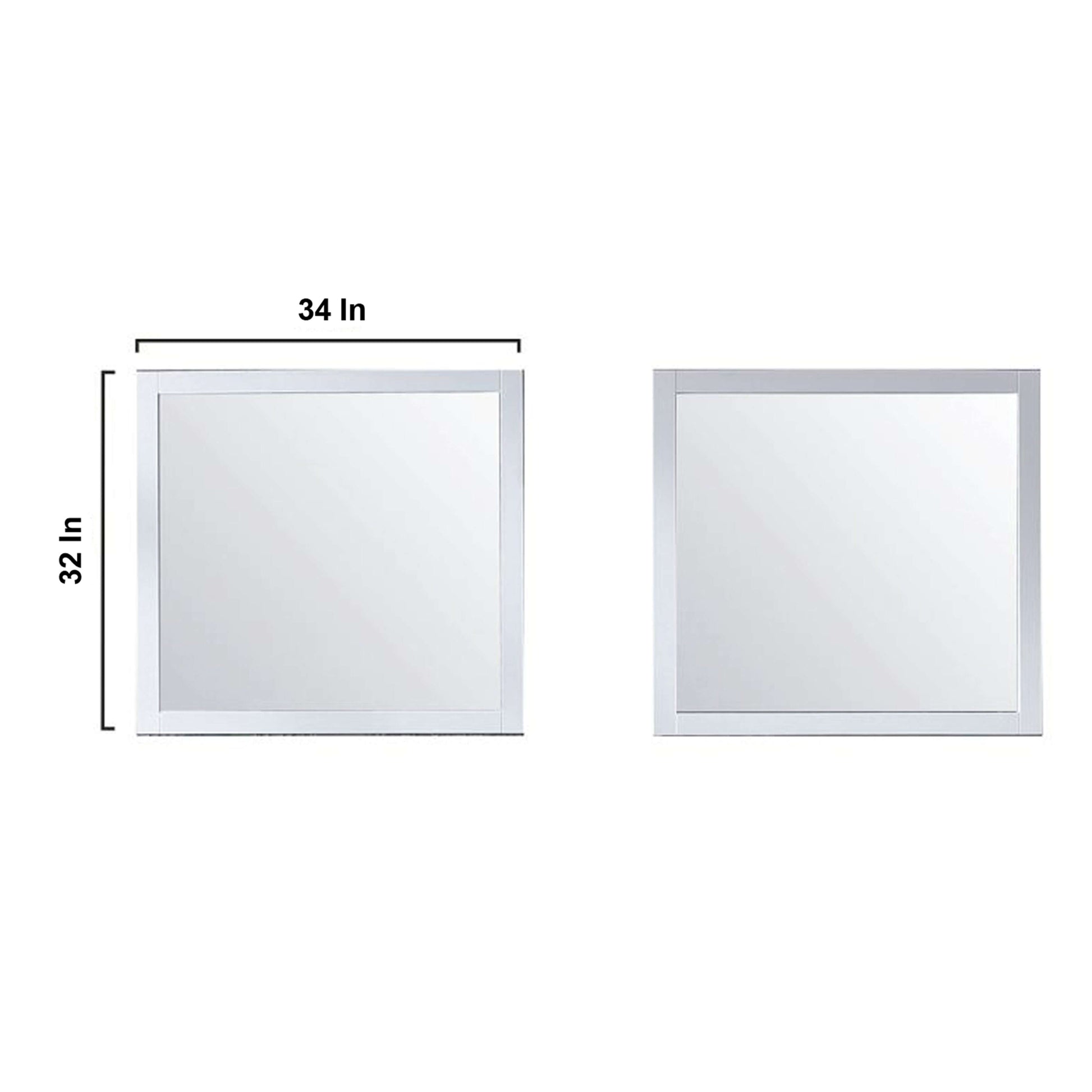 Marsyas 84" White Double Vanity, no Top and 34" Mirrors - LM342284DA00M34