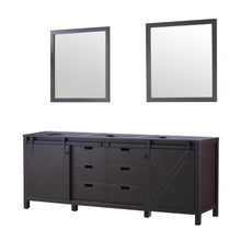 Load image into Gallery viewer, Marsyas 84&quot; Brown Double Vanity, no Top and 34&quot; Mirrors - LM342284DC00M34