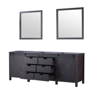 Marsyas 84" Brown Double Vanity, no Top and 34" Mirrors - LM342284DC00M34