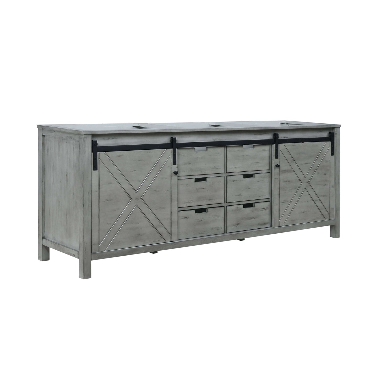 Marsyas 84" Ash Grey Double Vanity Cabinet Only - LM342284DH00000