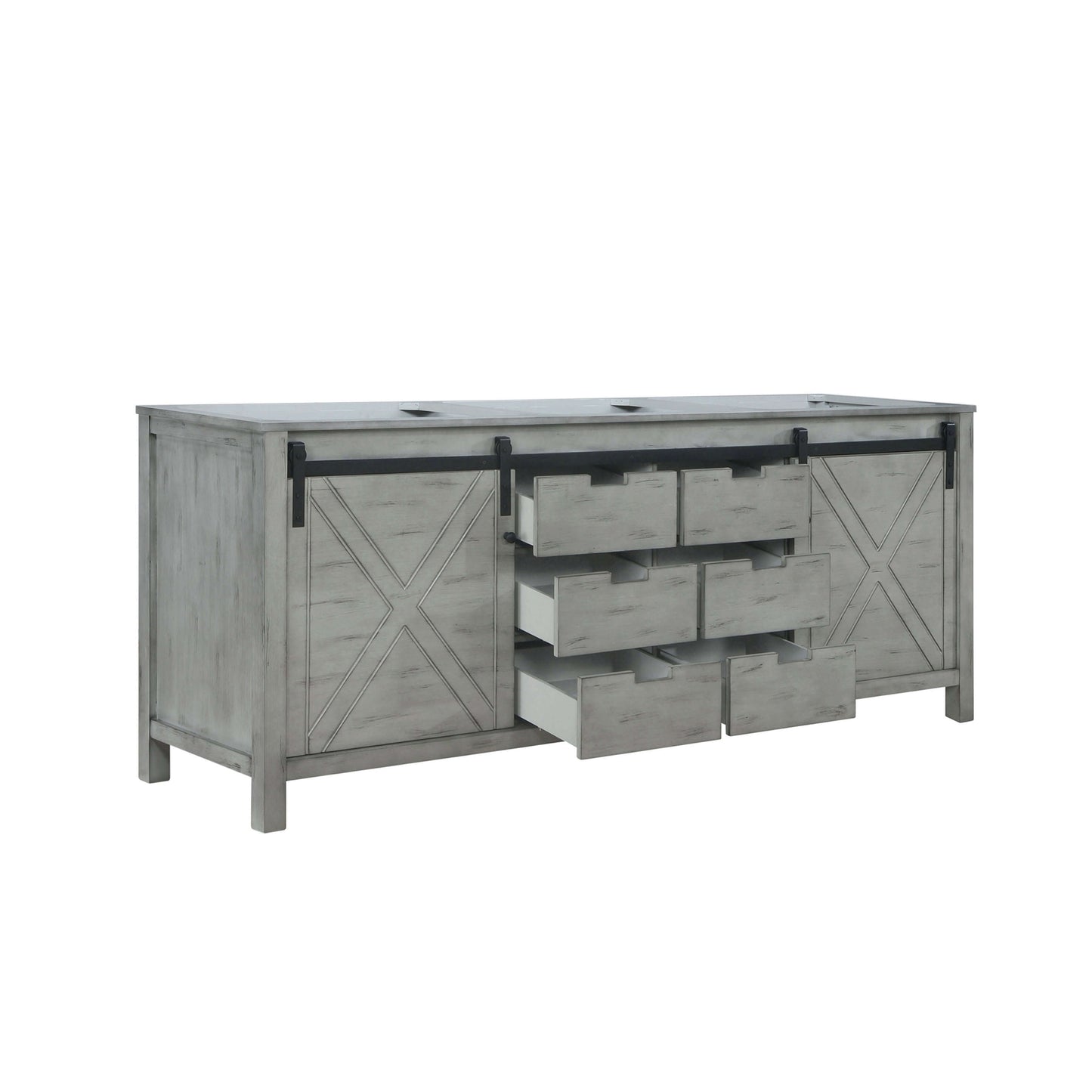 Marsyas 84" Ash Grey Double Vanity Cabinet Only - LM342284DH00000