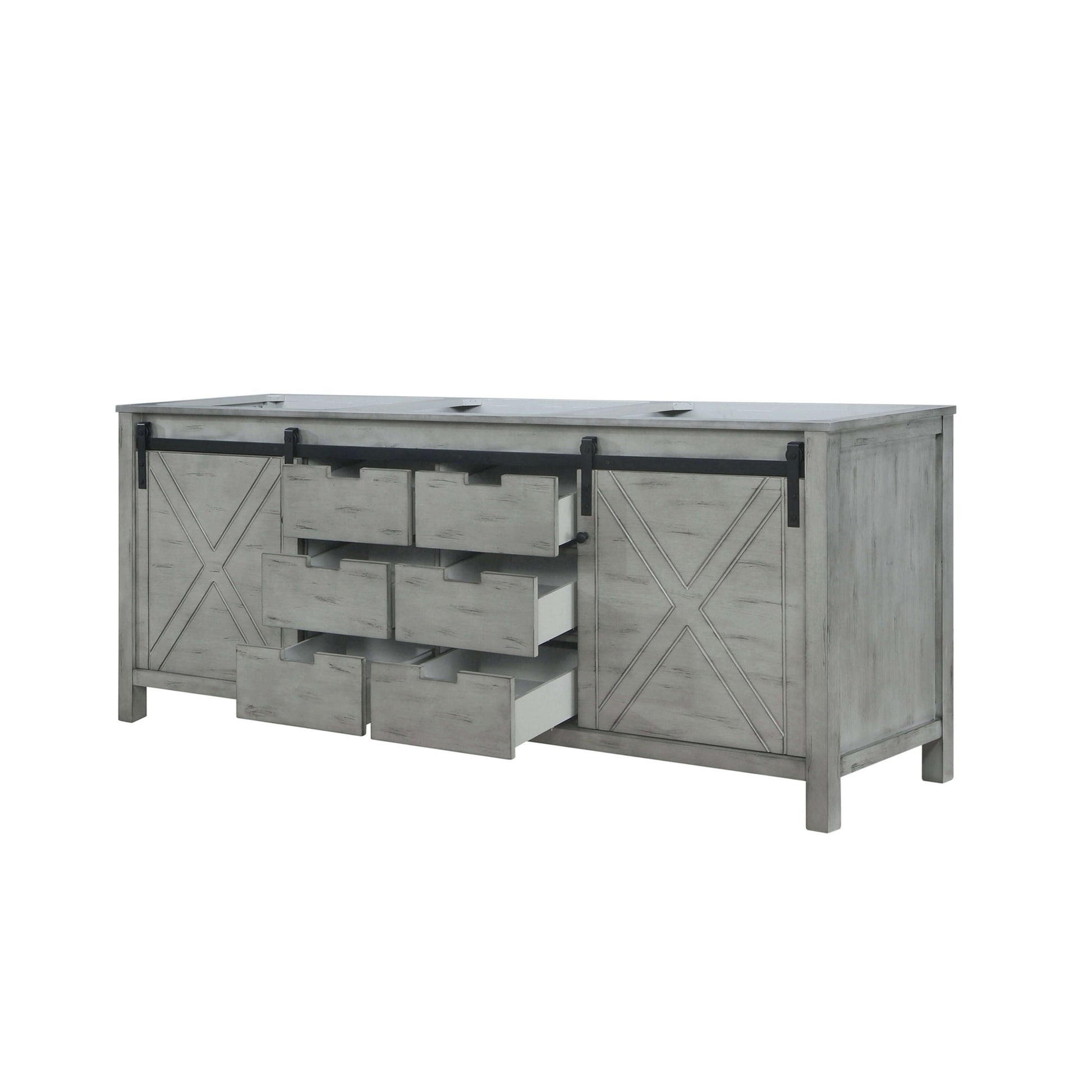 Marsyas 84" Ash Grey Double Vanity Cabinet Only - LM342284DH00000