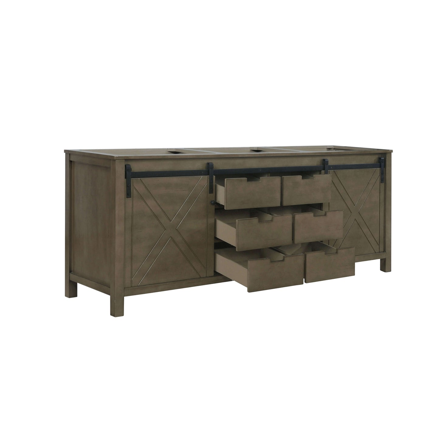 Marsyas 84" Rustic Brown Double Vanity Cabinet Only - LM342284DK00000