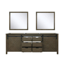 Load image into Gallery viewer, Marsyas 84&quot; Rustic Brown Double Vanity, no Top and 34&quot; Mirrors - LM342284DK00M34