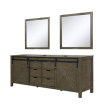 Load image into Gallery viewer, Marsyas 84&quot; Rustic Brown Double Vanity, no Top and 34&quot; Mirrors - LM342284DK00M34