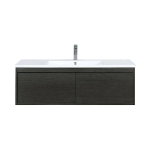 Sant 48" Iron Charcoal Bathroom Single Vanity, Acrylic Composite Top with Integrated Sink, and Labaro Brushed Nickel Faucet Set - LS48SRAIS000FBN