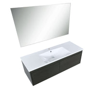 Load image into Gallery viewer, Sant 48&quot; Iron Charcoal Bathroom Single Vanity, Acrylic Composite Top with Integrated Sink, and 43&quot; Frameless Mirror - LS48SRAISM43