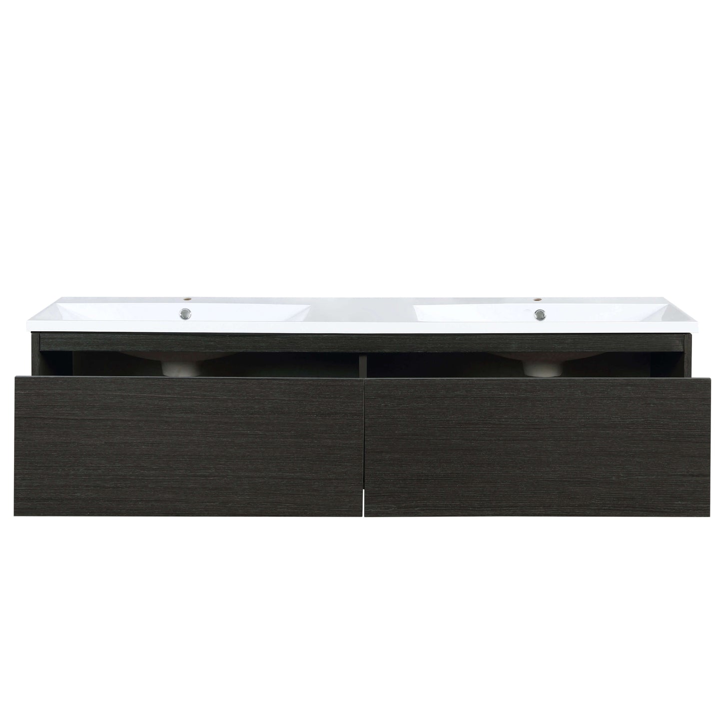 Sant 60" Iron Charcoal Double Bathroom Vanity and Acrylic Composite Top with Integrated Sinks - LS60DRAIS000