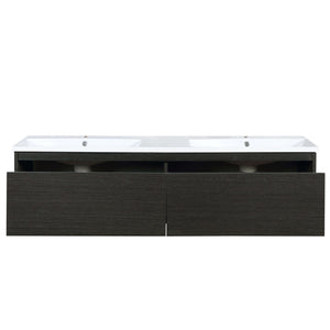 Sant 60" Iron Charcoal Double Bathroom Vanity and Acrylic Composite Top with Integrated Sinks - LS60DRAIS000