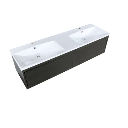 Sant 60" Iron Charcoal Double Bathroom Vanity and Acrylic Composite Top with Integrated Sinks - LS60DRAIS000