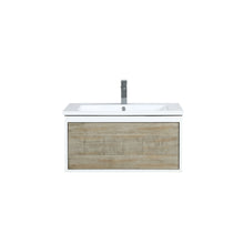 Load image into Gallery viewer, Scopi 30&quot; Rustic Acacia Bathroom Single Vanity, Acrylic Composite Top with Integrated Sink, and Labaro Brushed Nickel Faucet Set - LSC30SRAOS000FBN