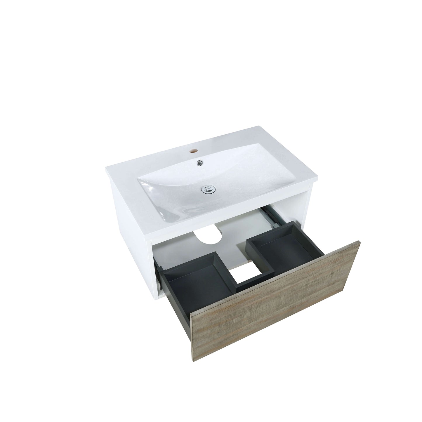 Scopi 30" Rustic Acacia Bathroom Single Vanity and Acrylic Composite Top with Integrated Sink - LSC30SRAOS000