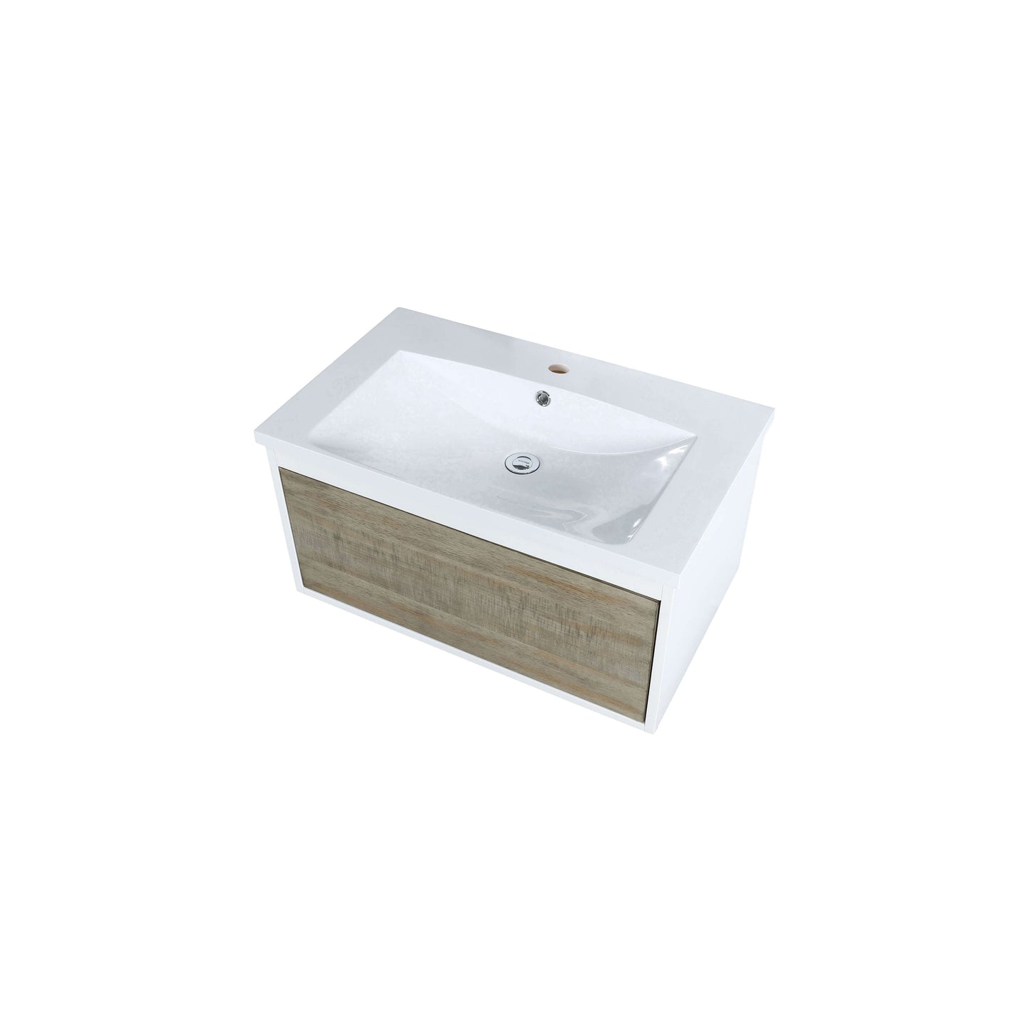 Scopi 30" Rustic Acacia Bathroom Single Vanity and Acrylic Composite Top with Integrated Sink - LSC30SRAOS000