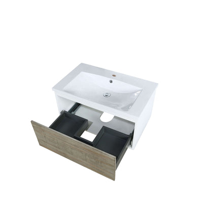 Scopi 30" Rustic Acacia Bathroom Single Vanity and Acrylic Composite Top with Integrated Sink - LSC30SRAOS000