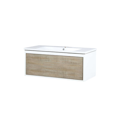 Scopi 36" Rustic Acacia Bathroom Single Vanity and Acrylic Composite Top with Integrated Sink - LSC36SRAOS000