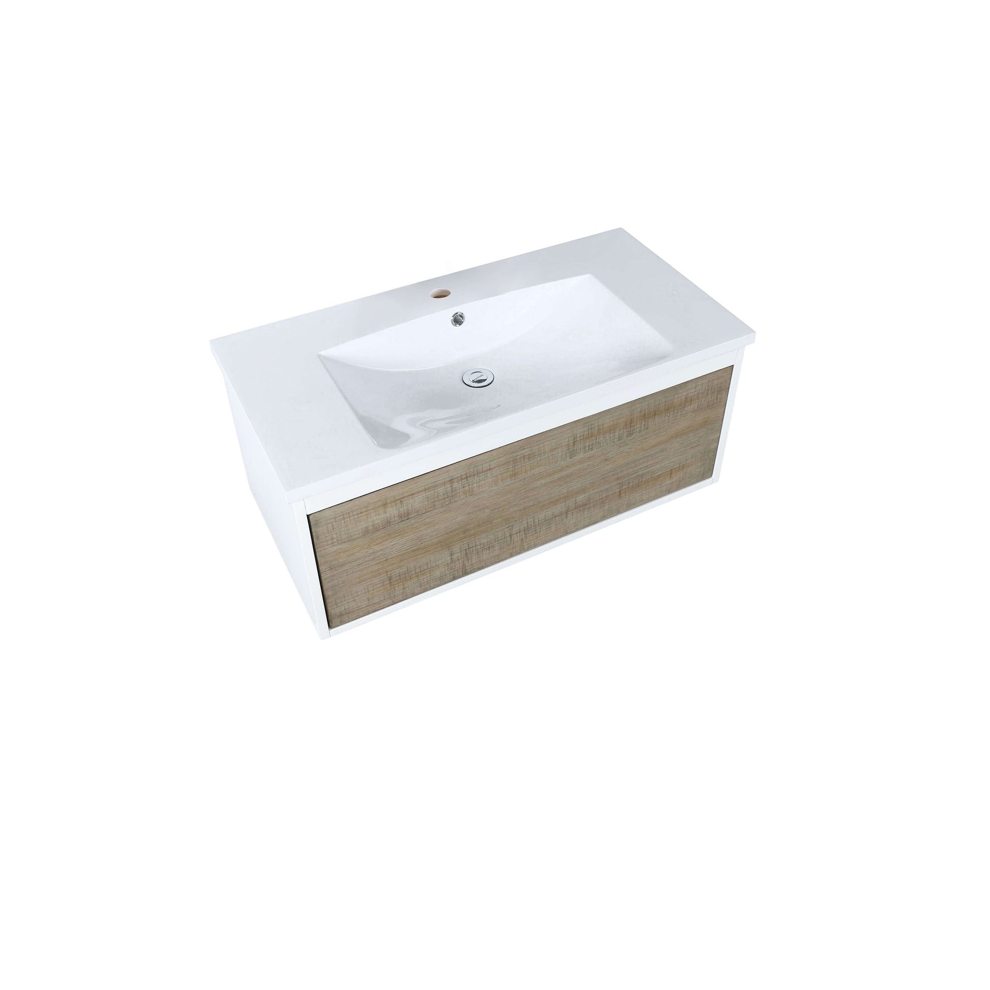 Scopi 36" Rustic Acacia Bathroom Single Vanity and Acrylic Composite Top with Integrated Sink - LSC36SRAOS000