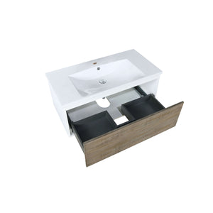 Scopi 36" Rustic Acacia Bathroom Single Vanity and Acrylic Composite Top with Integrated Sink - LSC36SRAOS000