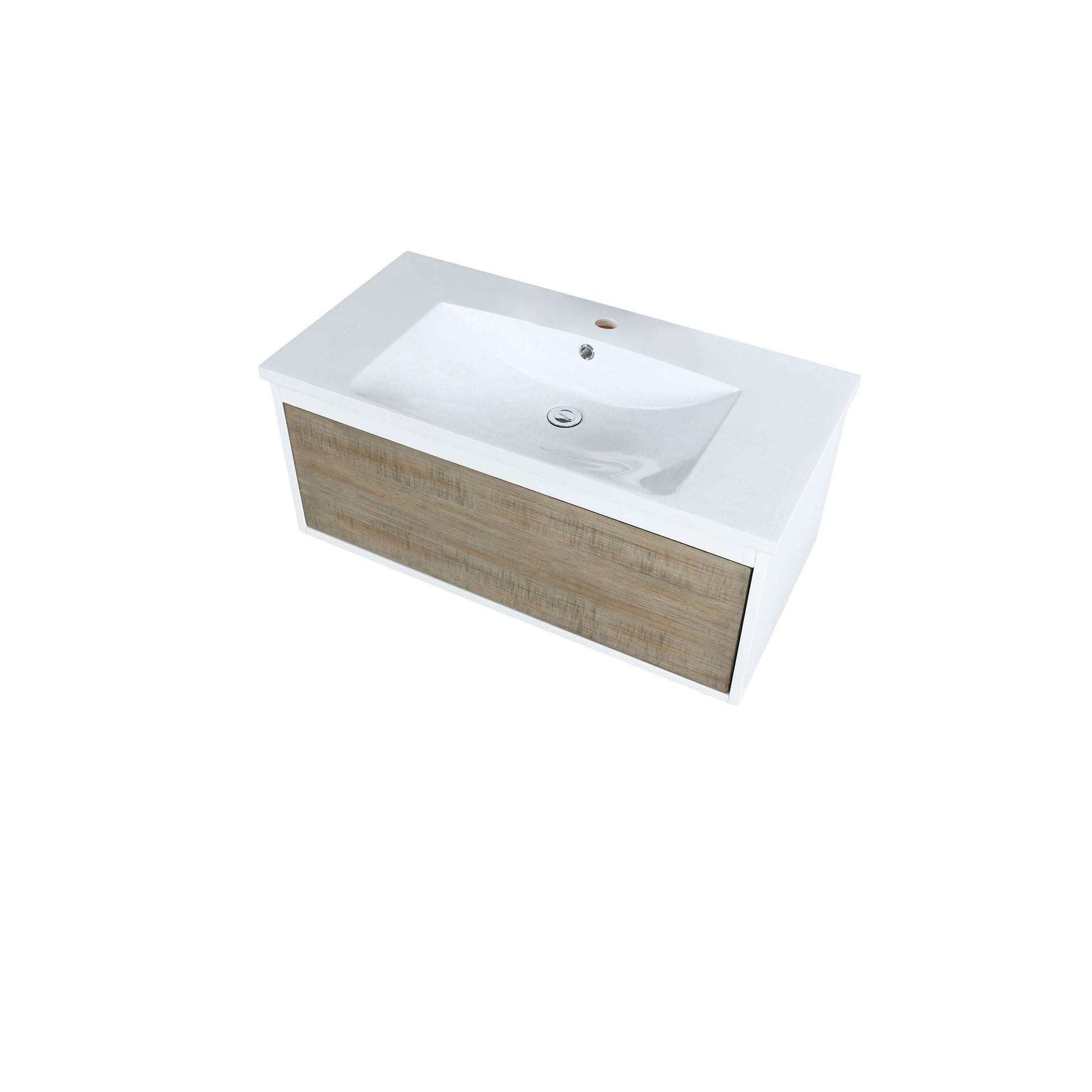 Scopi 36" Rustic Acacia Bathroom Single Vanity and Acrylic Composite Top with Integrated Sink - LSC36SRAOS000