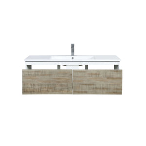 Scopi 48" Rustic Acacia Bathroom Single Vanity, Acrylic Composite Top with Integrated Sink, and Labaro Brushed Nickel Faucet Set - LSC48SRAOS000FBN