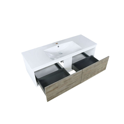 Scopi 48" Rustic Acacia Bathroom Single Vanity and Acrylic Composite Top with Integrated Sink - LSC48SRAOS000