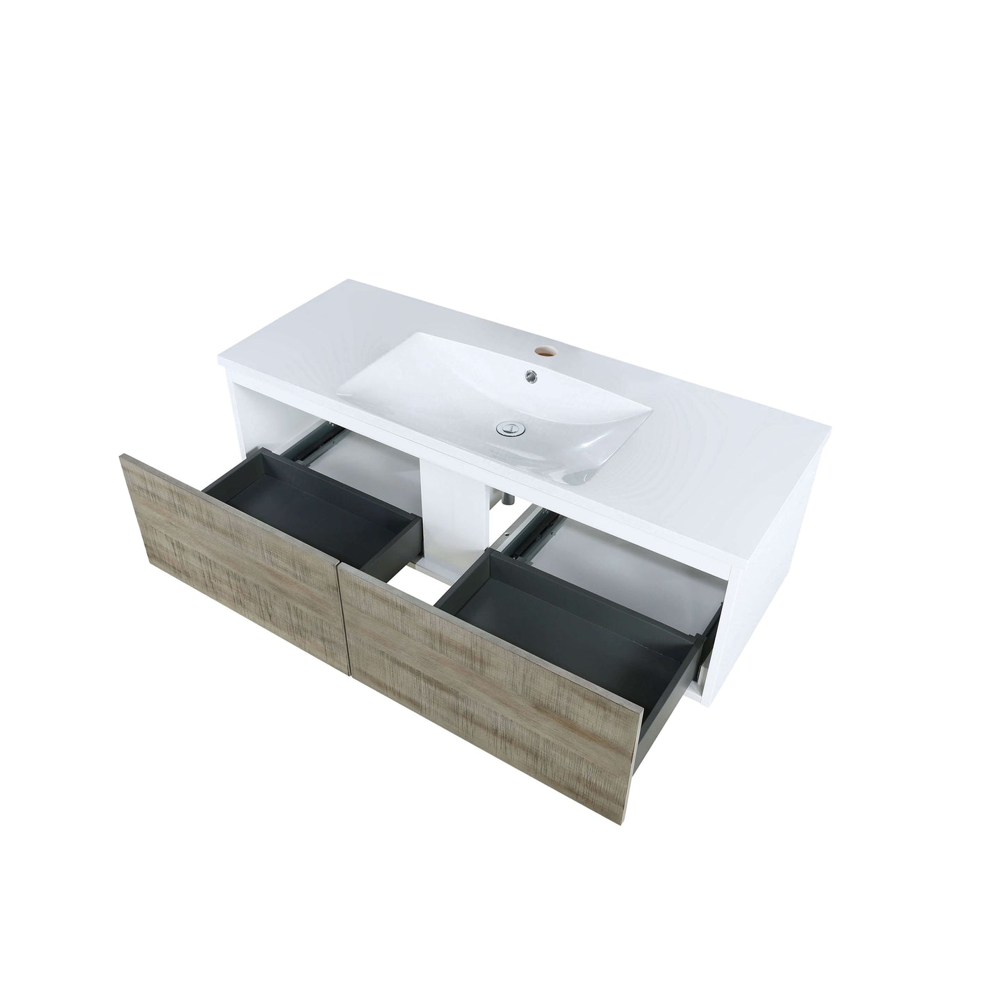 Scopi 48" Rustic Acacia Bathroom Single Vanity and Acrylic Composite Top with Integrated Sink - LSC48SRAOS000