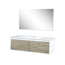 Load image into Gallery viewer, Scopi 48&quot; Rustic Acacia Bathroom Single Vanity, Acrylic Composite Top with Integrated Sink, and 43&quot; Frameless Mirror - LSC48SRAOSM43