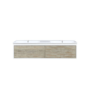 Scopi 60" Rustic Acacia Double Bathroom Vanity and Acrylic Composite Top with Integrated Sinks - LSC60DRAOS000