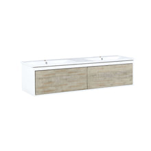 Load image into Gallery viewer, Scopi 60&quot; Rustic Acacia Double Bathroom Vanity and Acrylic Composite Top with Integrated Sinks - LSC60DRAOS000